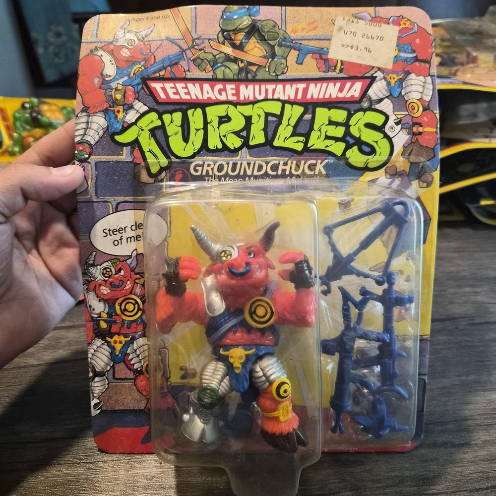 Vintage 1991 TMNT Groundchuck MOC Sealed Playmates Figure Stock #5133